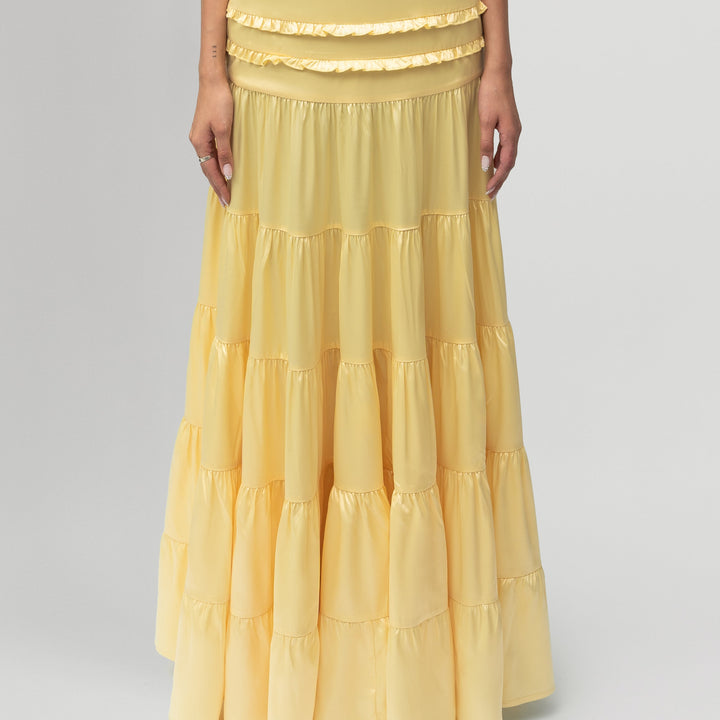 Vestido largo satinado con espalda abierta Modern Athena elegante y sensual
