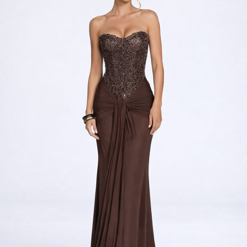 Vestido largo corset de lentejuelas Modern Dálya