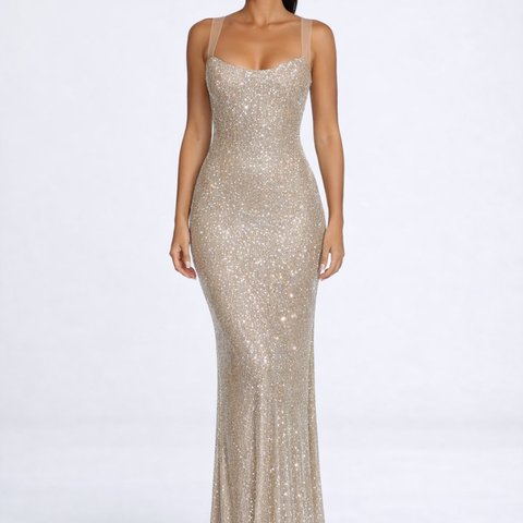 Vestido largo brillante Modern Venus elegante y deslumbrante
