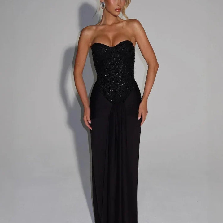 Vestido largo corset de lentejuelas Modern Dálya