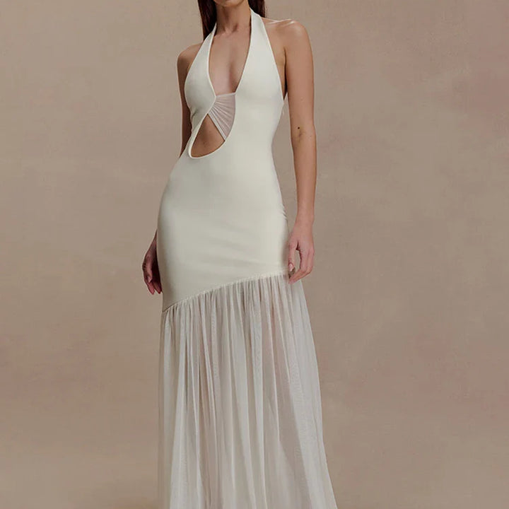 Vestido largo con tul Modern Fiorenza elegante y delicado