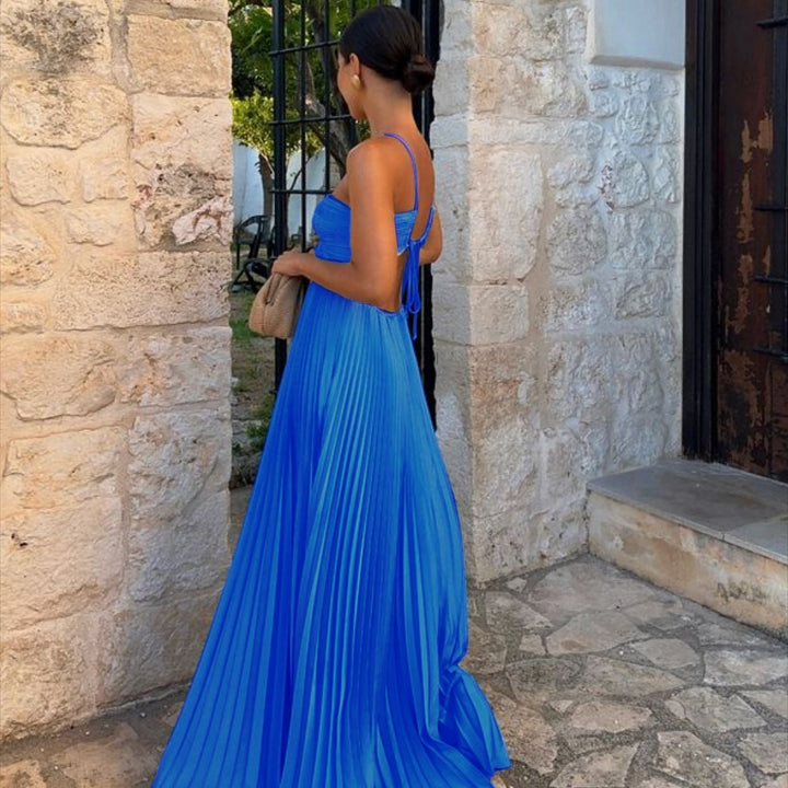 Vestido largo plisado Modern Loren elegante y sofisticado