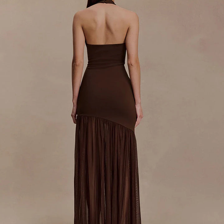 Vestido largo con tul Modern Fiorenza elegante y delicado