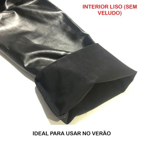 Pantalón femenino moldeador de cuero afelpado negro