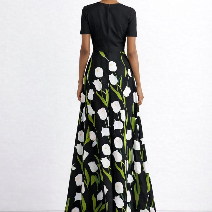 Vestido largo floral con abertura Modern Milla