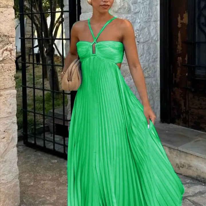Vestido largo plisado Modern Loren elegante y sofisticado